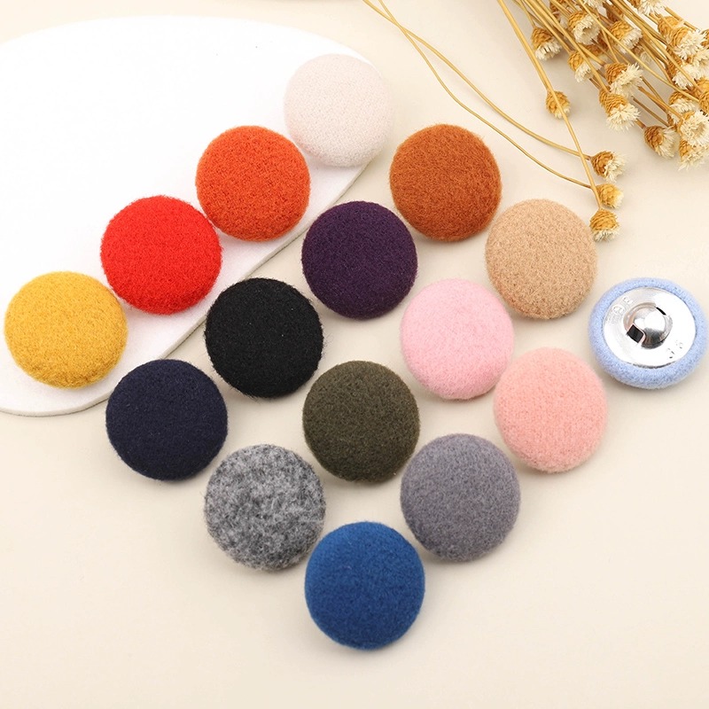 包布纽扣呢大衣女风衣开衫西服外套圆形装饰纽扣衣服时尚百搭扣