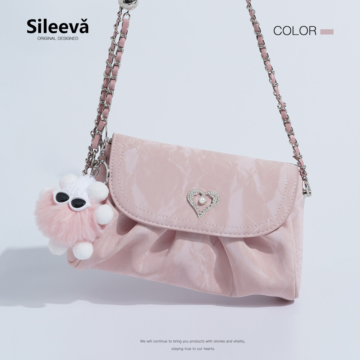 Sileevǎ时尚百搭2026今年新款精致小众香风单肩斜挎女式学生包包