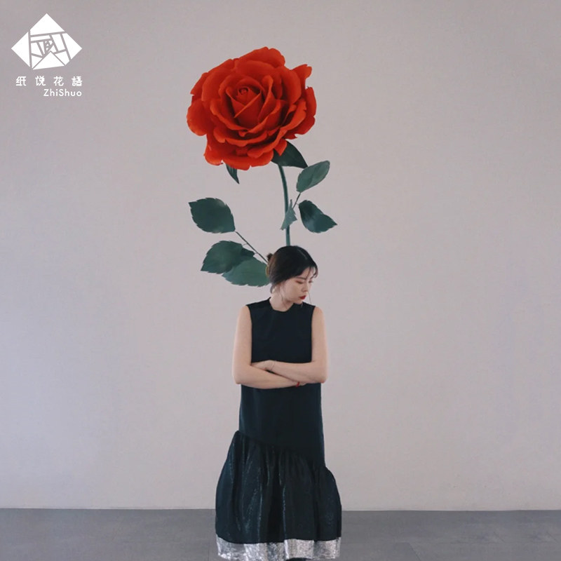 情人节巨型手工仿真玫瑰花大型户外防水节日装饰七夕网红打卡布置