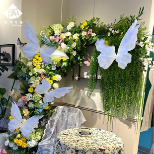 大型手工立体仿真蝴蝶橱窗美陈室内装饰庆功杀青宴布置欧根纱蝴蝶
