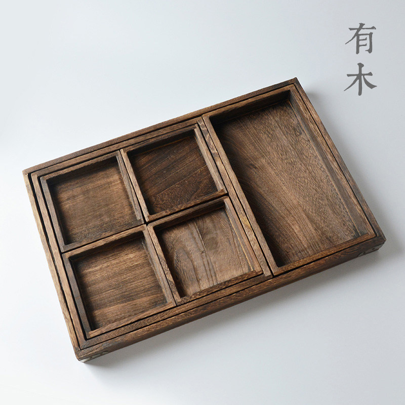 Retro solid wood Tray combination tea tray Japanese household rectangle Buddhist mood Large Saucerin the Tableware , Tea set , Tea tray  category - from Buy2taobao.com to provide professional Taobao agent buy service