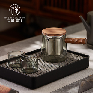 木笙玩物侧把茶壶玻璃煮茶器电陶炉耐高温泡茶壶功夫茶具家用单壶
