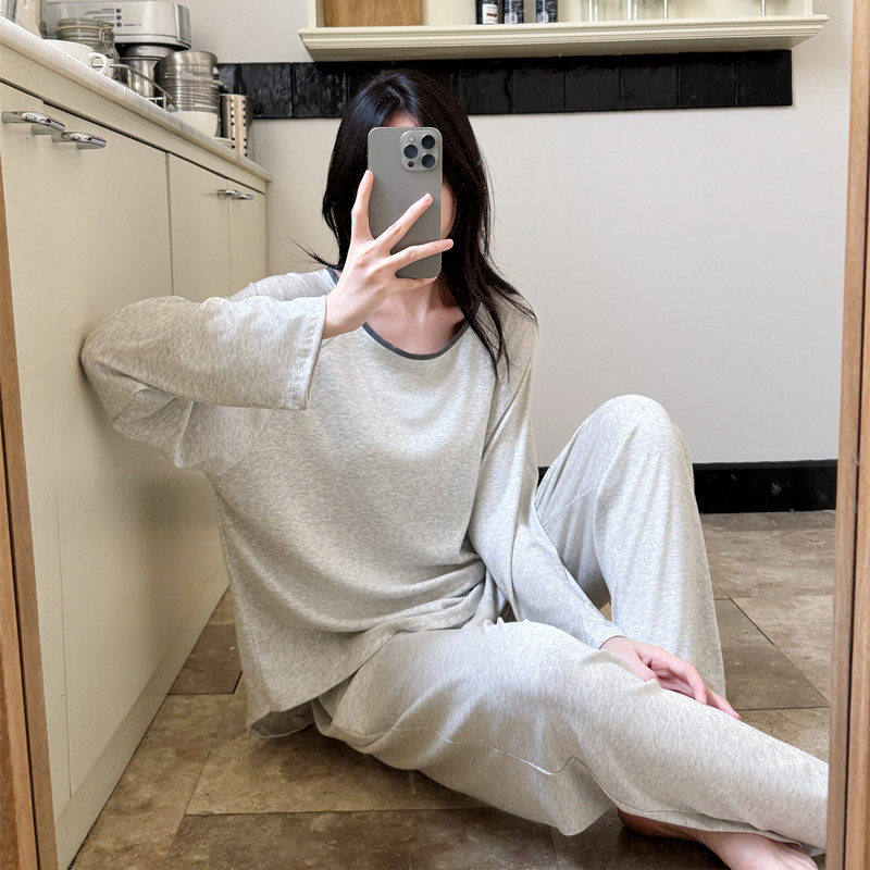 带胸垫睡衣女春秋莫代尔长袖长裤套装2026新款甜美简约风家居服春,女士内衣/男士内衣/家居服,睡衣/家居服套装,淘宝优惠券,粉丝福利购,淘宝优惠卷
