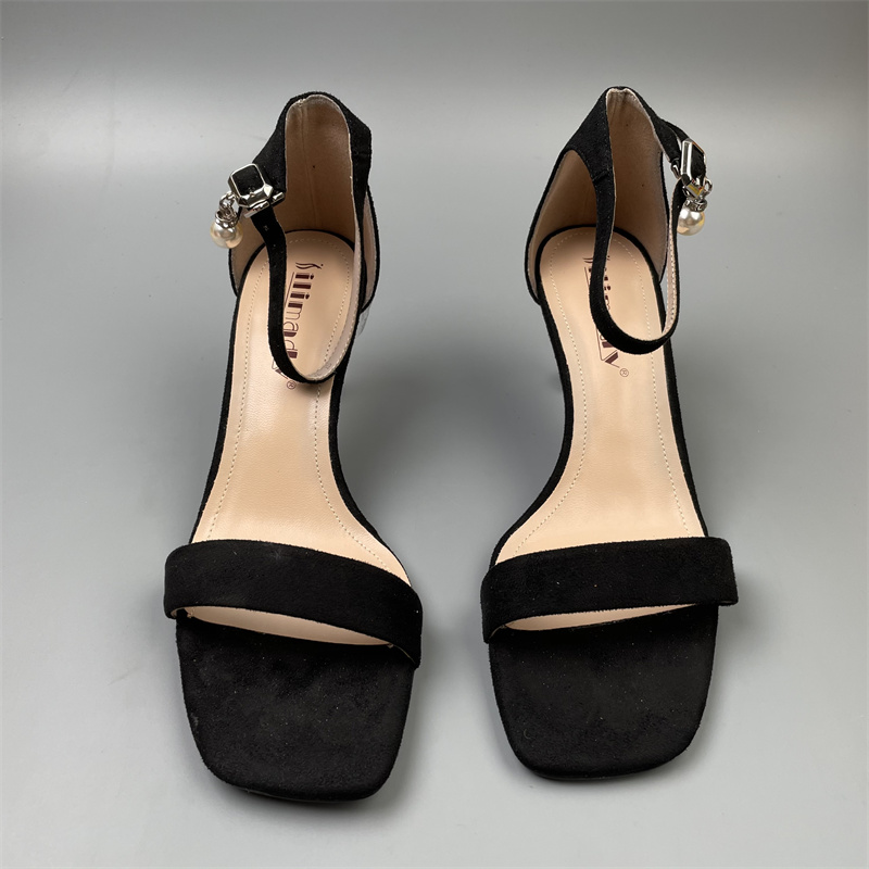 一字扣带法式露趾性感百搭女凉鞋