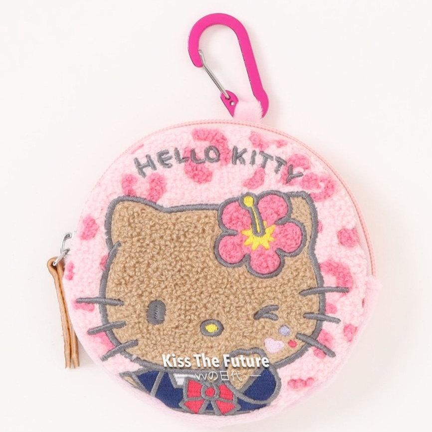 Sanrio/三丽鸥kitty美乐蒂花小兔毛线圈刺绣零钱包收纳包挂饰