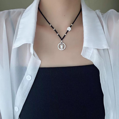 纯银999十二生肖实心平安扣项链