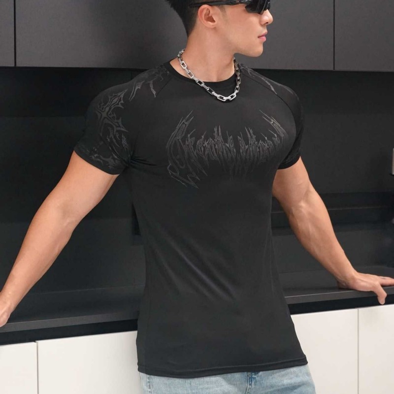 健身衣男T恤速干运动短袖训练服弹力紧身上衣肌肉潮2026夏季新款,运动服/休闲服装,运动T恤,淘宝优惠券,粉丝福利购,淘宝优惠卷