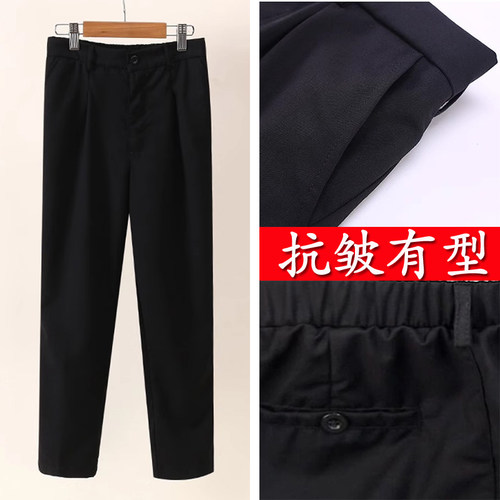 儿童黑色西裤女孩春秋男童白色