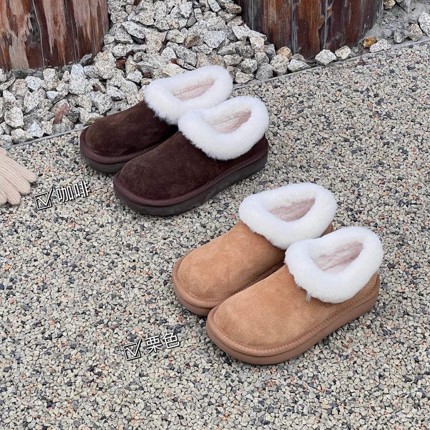 2025秋冬新款真皮复古厚底勃肯鞋