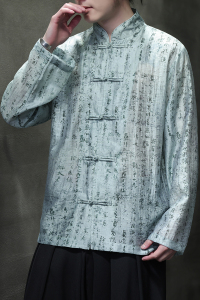 风衬衫男士超轻薄天丝提花防晒唐装中式外套A321-1-C653-P70图片