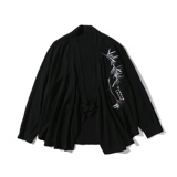 亚麻长袖衬衫开衫道袍汉服和服风男装外套刺绣A321-1F02-P70，男装衬衫，电商A321-1（原钱塘6020）
