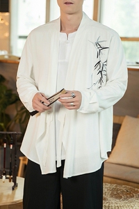 风刺绣外套秋季大码汉服风衣亚麻棉麻上衣A321-1-F02-P70图片