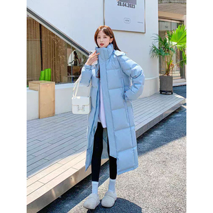 中戏可脱卸帽长款棉服2025冬季新款宽松加厚大码情侣外套