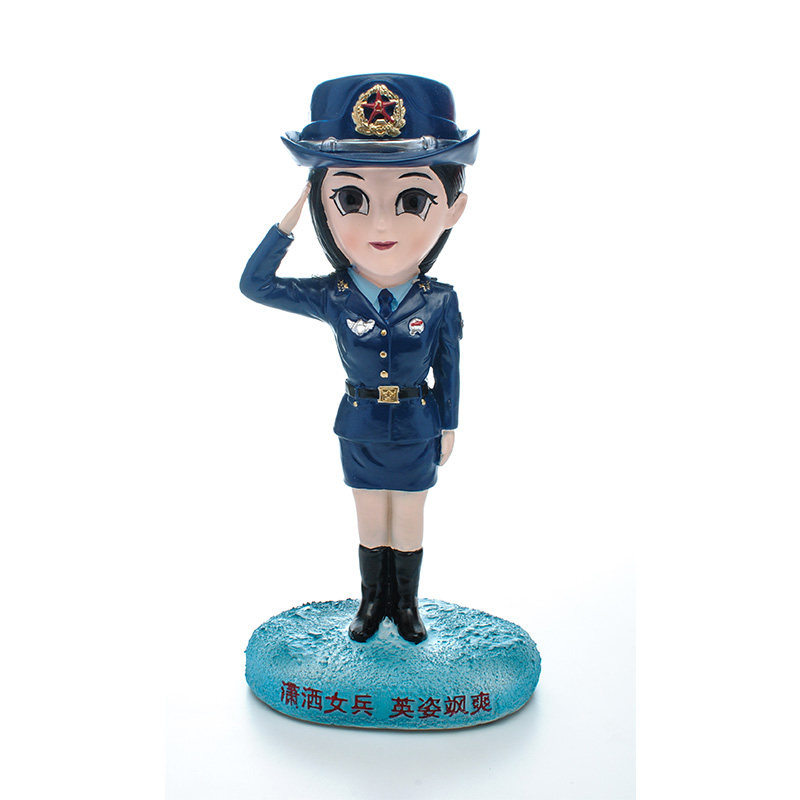 空军公仔女军人手办女兵玩偶摆件