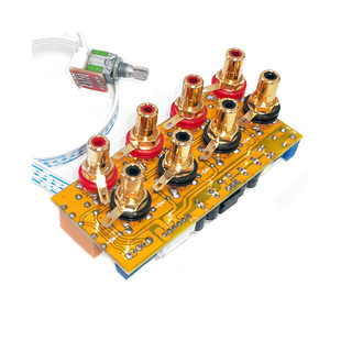 4档信号音频信号选择板 功放机箱 信号切换 带RCA座 波段开关