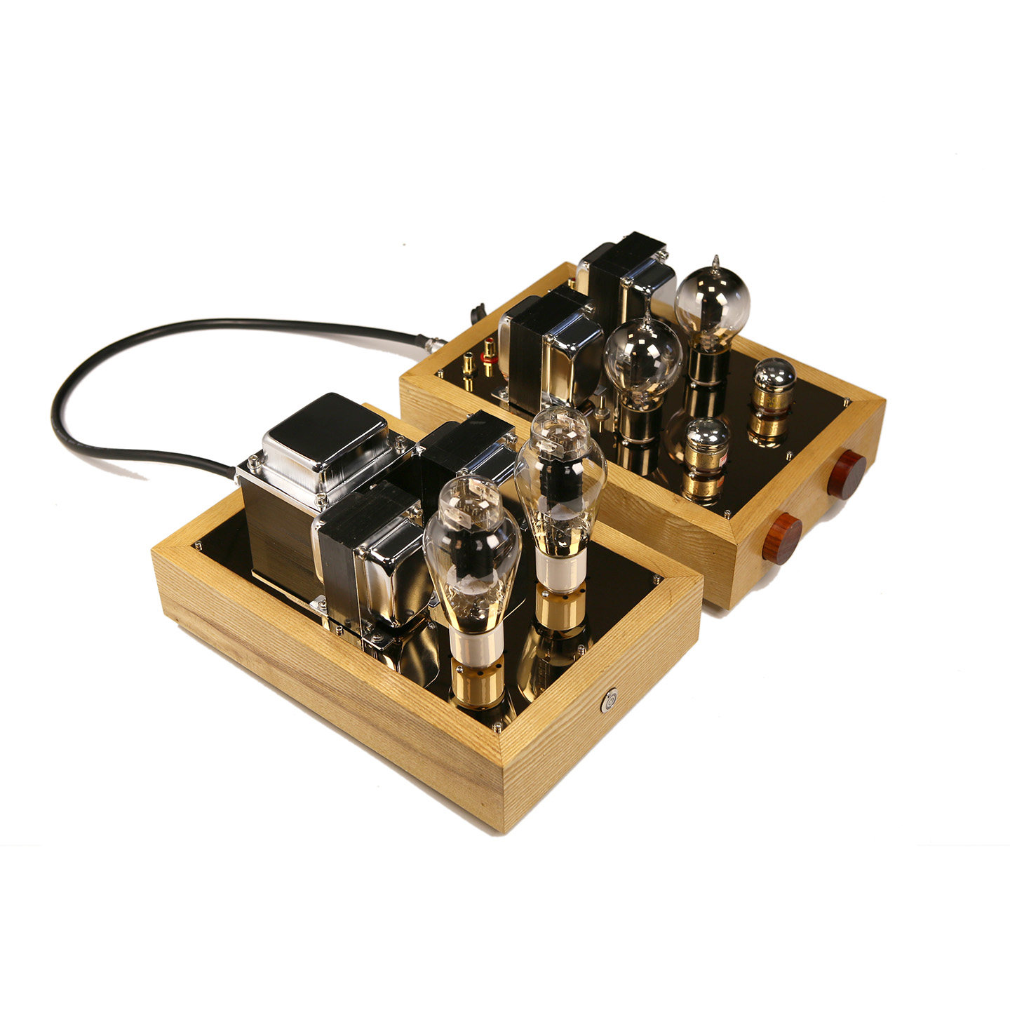 717A推101D分体式 胆前级电子管前置放大器手工搭棚 水曲柳实木箱