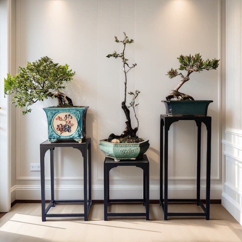 铝合金经济款方几户外盆景架新中式花架子简约风室外阳台置物架