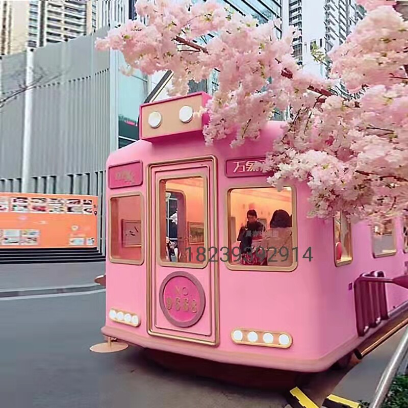 大型复古老爷车大众餐车巴士模型商场售卖移动餐车影视道具摆件