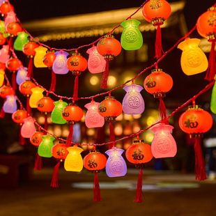 2026春节新年灯笼柿子灯串过年氛围灯led小彩灯闪灯饰马年福字灯