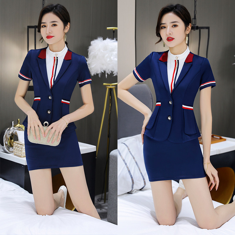 足疗店工作服2022新款女套装性感显瘦ktv酒店美容师足浴技师服夏