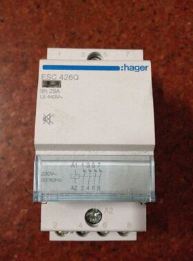 HAGER/海格ESC426Q模块式交流接触器电磁继电器220VAC 4常闭