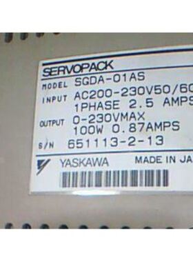 YASKAWA SGDA-01AS 200V 100W WLCA2-LE H8CA-S E3JK-R4M1