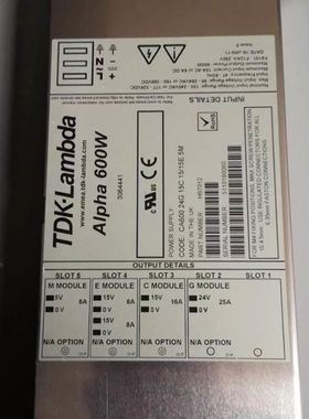 TDK-Lambda Alpha 600W 电源H67122 CA600 3.3R_MF,5A,12/12E