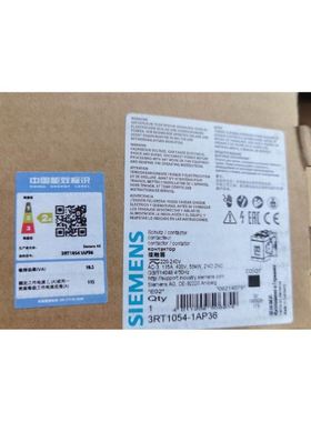 接触器3RT1054-1AP36.线圈电压220-240V.AC-3.115A.现