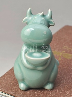 龙泉青瓷招财开业送礼摆件