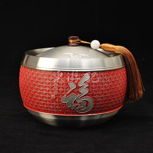 纯锡仿古磨砂茶叶罐高档中国
