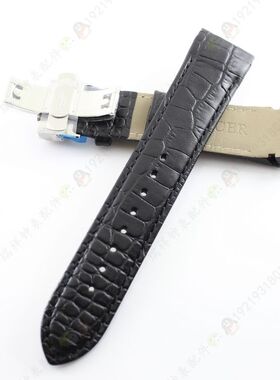 POSCER宝时捷手表带M-6044男款原装真皮表带黑色蓝色6044原厂表带