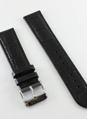 原装正品POSCER宝时捷牌机械男皮表带M-6040黑色棕色6040男手表带