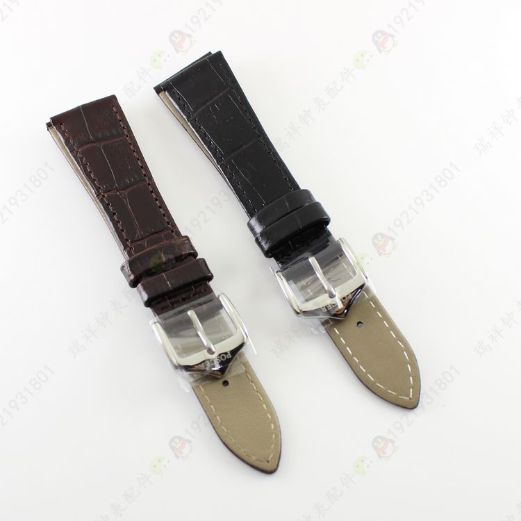 POSCER宝时捷牌原装手表带M-3102黑色棕色男女真皮手表带L-3102皮