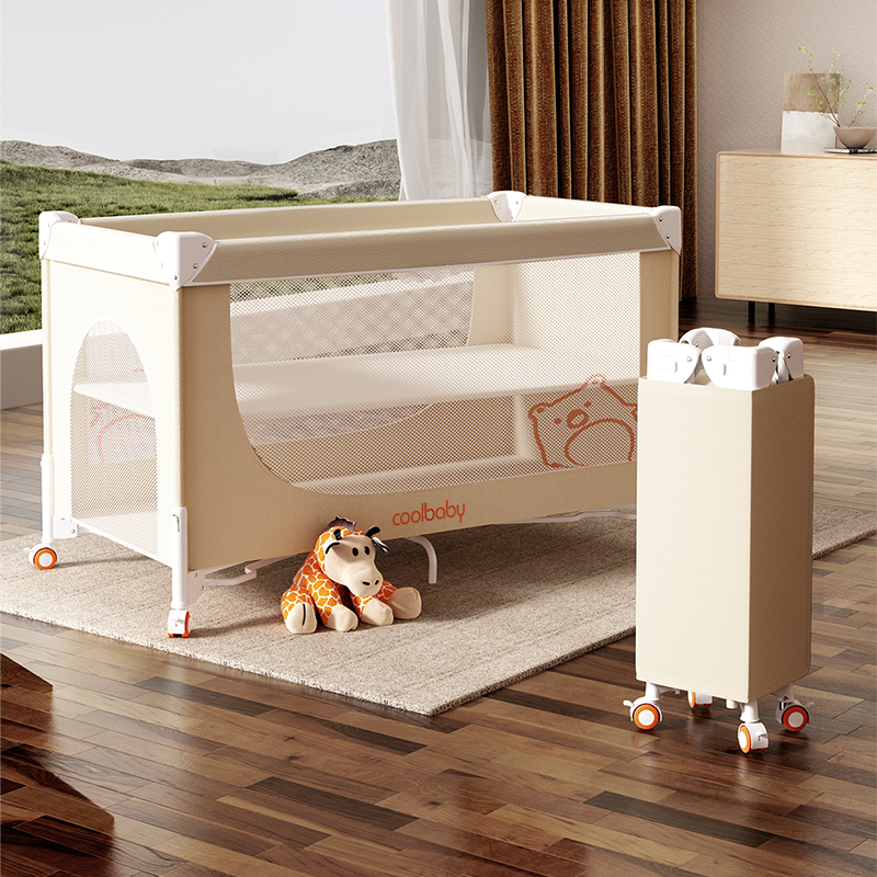 coolbaby婴儿床床体可升降无缝拼接床 一键开合多功能便携宝宝床,住宅家具,婴儿床,淘宝优惠券,粉丝福利购,淘宝优惠卷