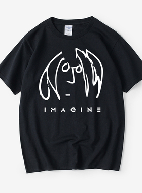 披头士the beatles约翰列侬 Imagine John LennonT恤短袖圆领夏季