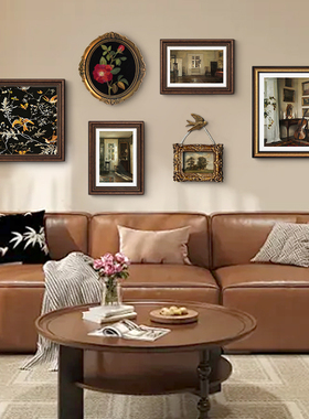 香榭丽舍】法式复古客厅装饰画美式沙发背景墙挂画中古风组合壁画