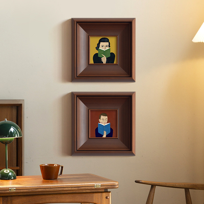 看书的人书房装饰画卧室隔断墙画