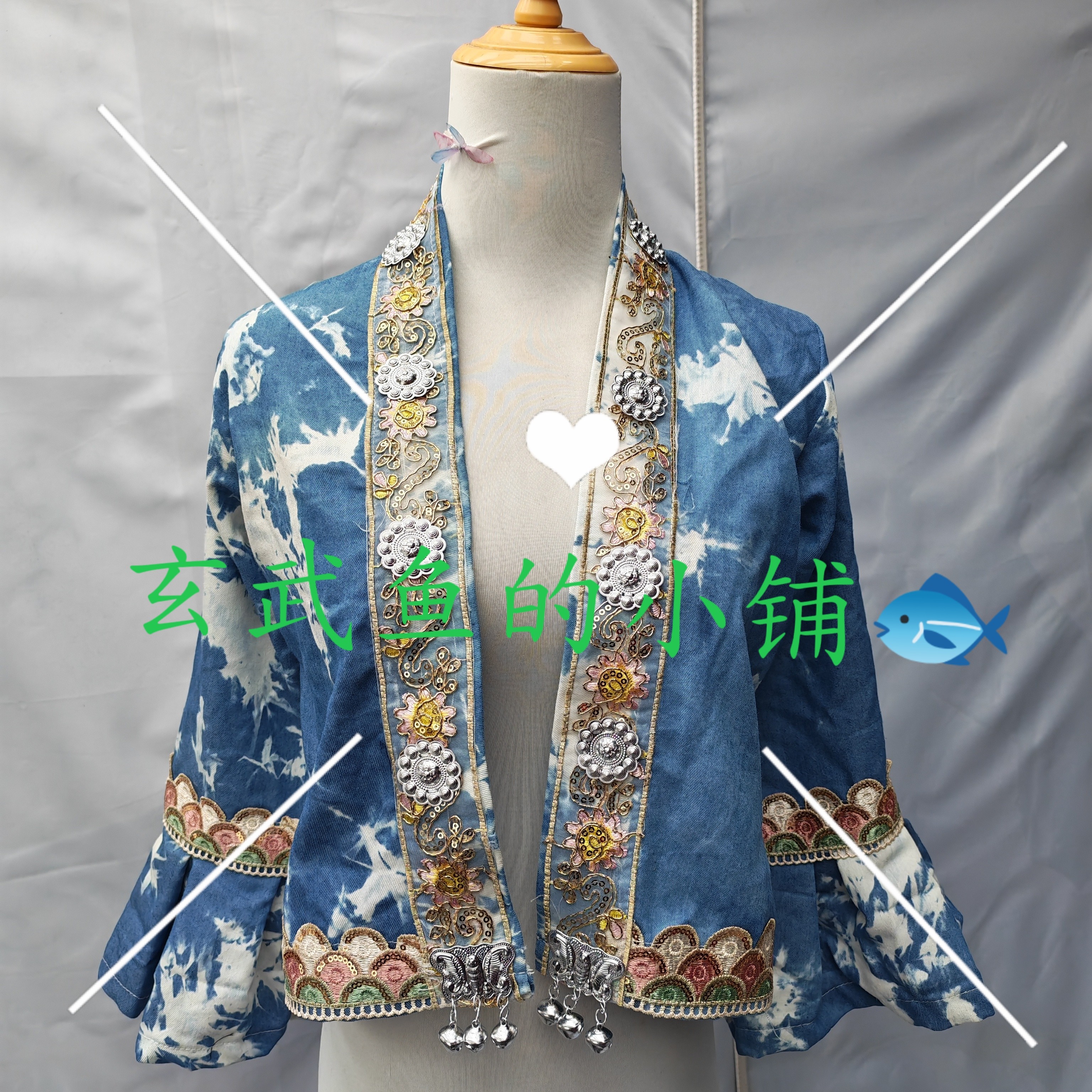 扎染苗族服装外套成人少数民族服饰云南千古苗寨旅拍舞蹈演出服