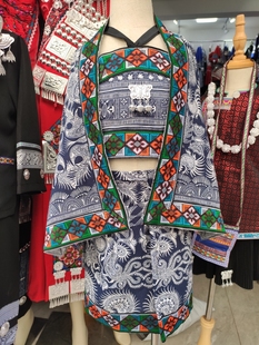 儿童少数民族服装日常演出旅拍服蜡染印花民族风披肩一片裙套装