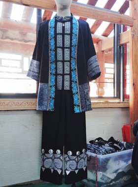 2024苗族服装男蜡染套装男装情侣装土家族五月旅拍写真苗疆服饰新