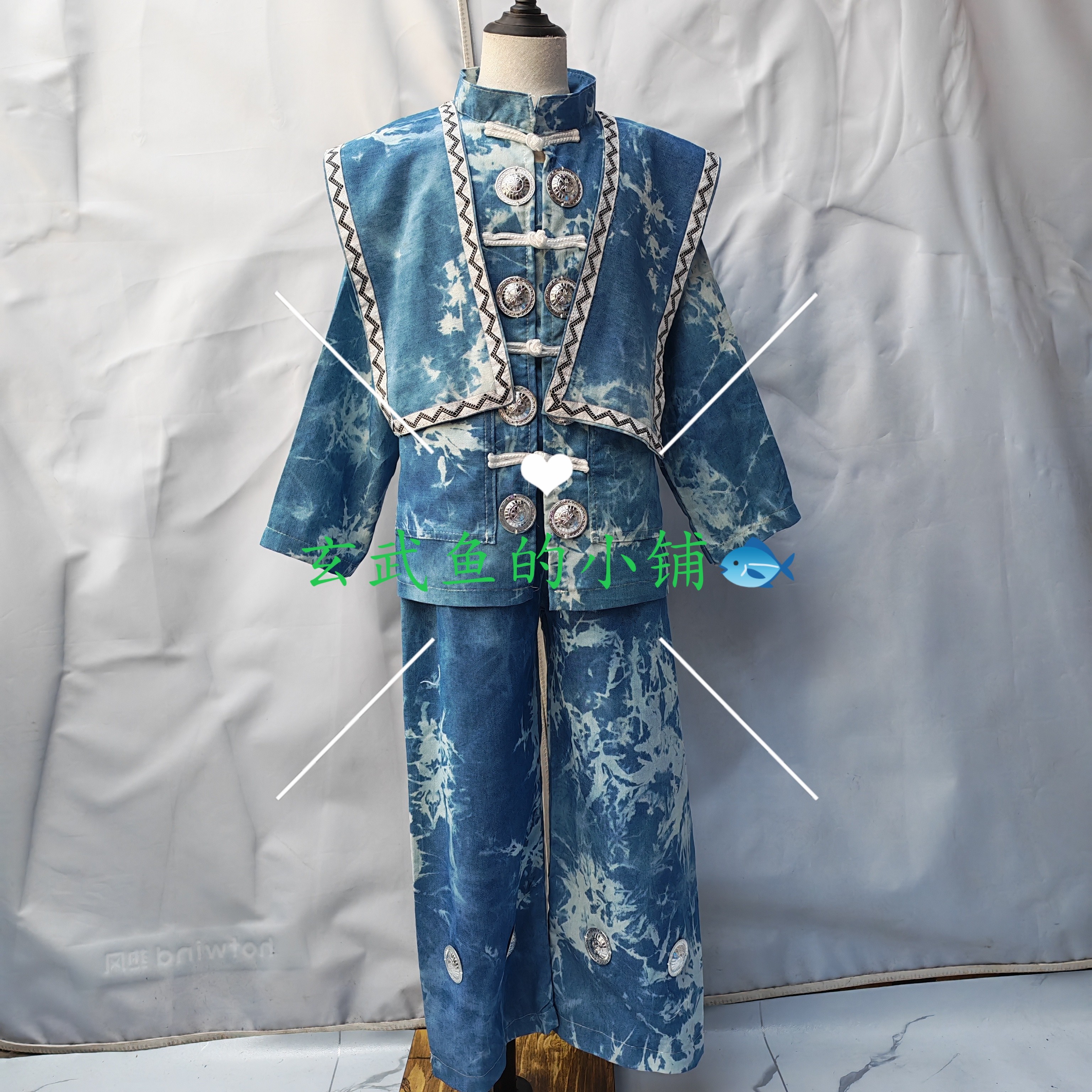 苗族服装男童装蜡染套装少数民族服饰云南千古苗寨旅拍舞蹈演出服