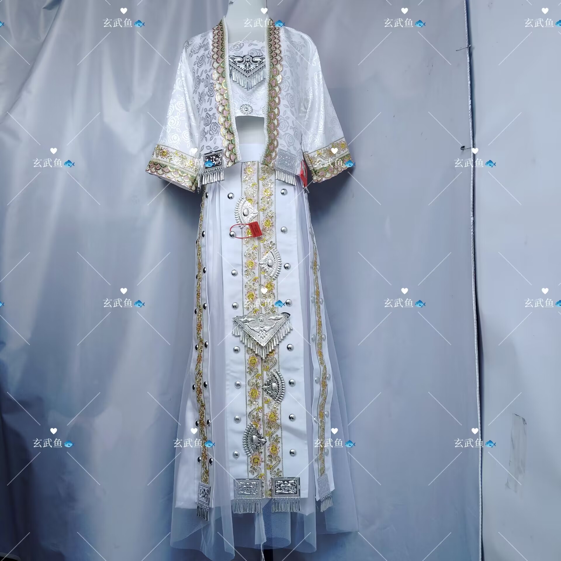 西双版纳傣族传统服饰重工气质款修身显瘦民族风印花国风复古旅拍