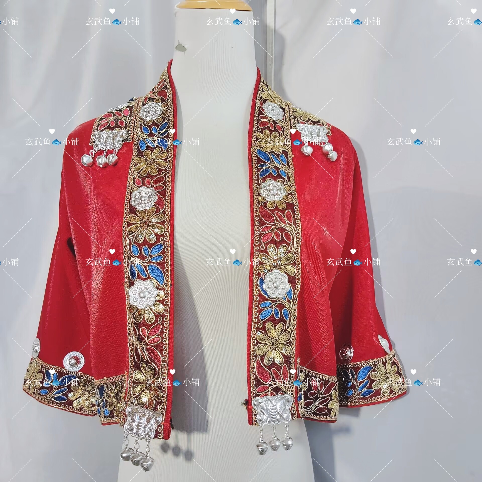 新款苗族外套苗疆服饰暗红色旅拍套装摄影舞台服装苗族上衣