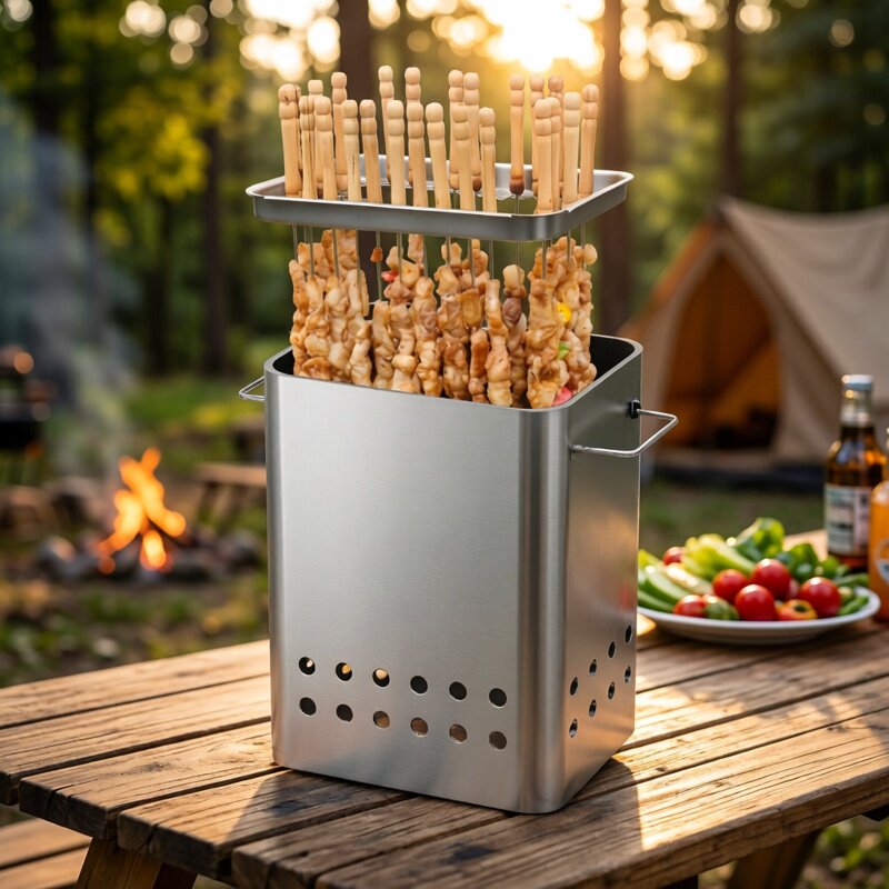 无油烟烧烤神器吊炉烧烤架木炭烤肉烤串家用野外户外不锈钢碳烤炉