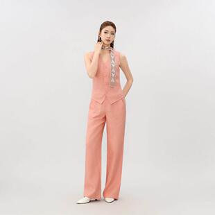 小灰兔专柜正品2026夏季新款亚麻休闲直筒长裤510052-2036572