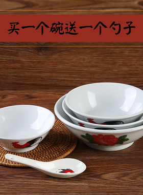 陶瓷公鸡碗怀旧经典老式鸡公碗 公鸡寸斗碗TVB周星驰电影道具碗