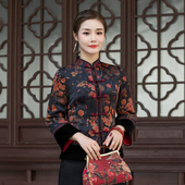 夹棉加厚对襟中式 上衣女士秋冬新款 复古优雅旗袍 夹棉唐装 华族经典