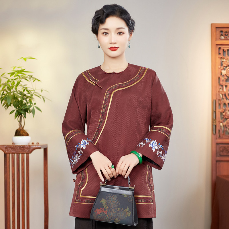 中长款唐装上衣中国风高端