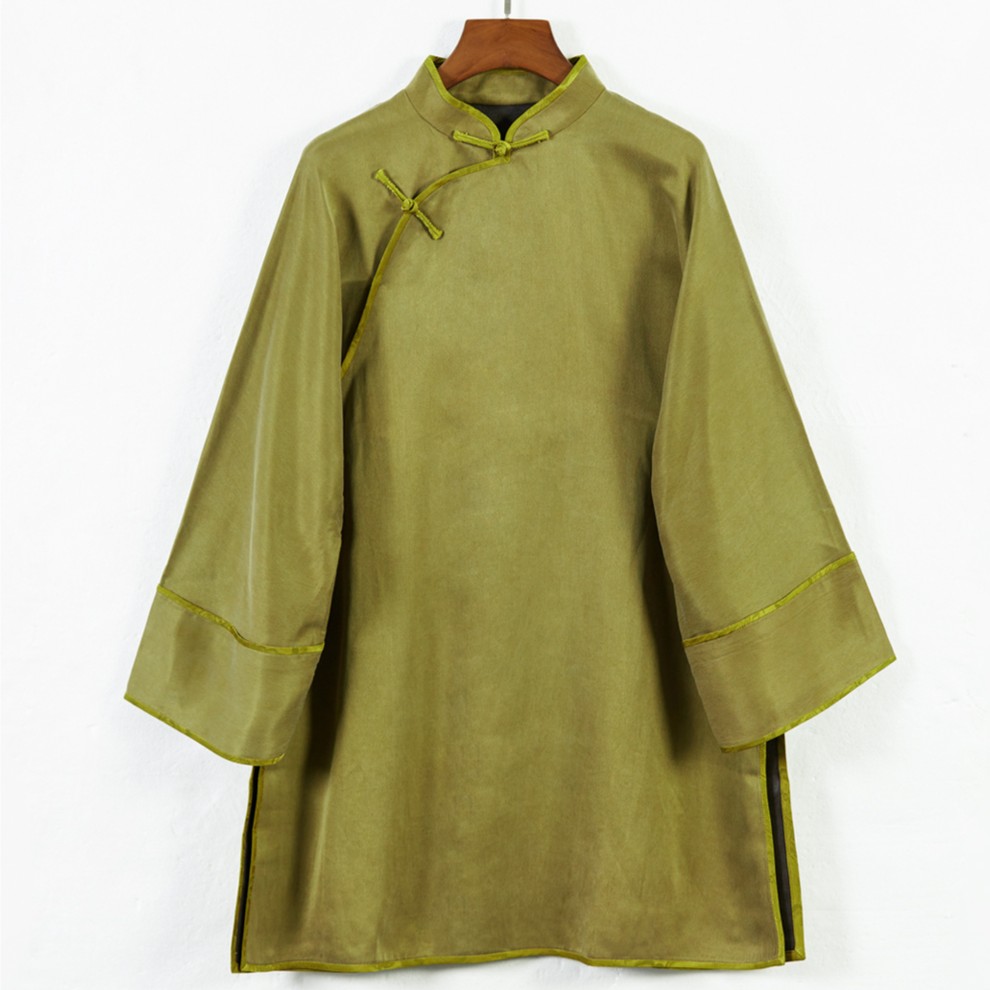 真丝香云纱复古优雅中式唐装上衣