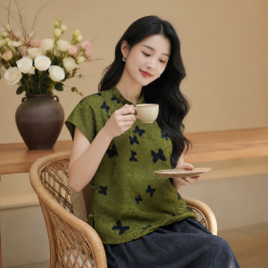 华族经典红云纱中式女装复古优雅茶服新中式改良唐装上衣夏季新款